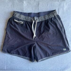 Vuori Men's XL Black Banks Running Unlined Surf Swim Shorts 5 Inch Inseam